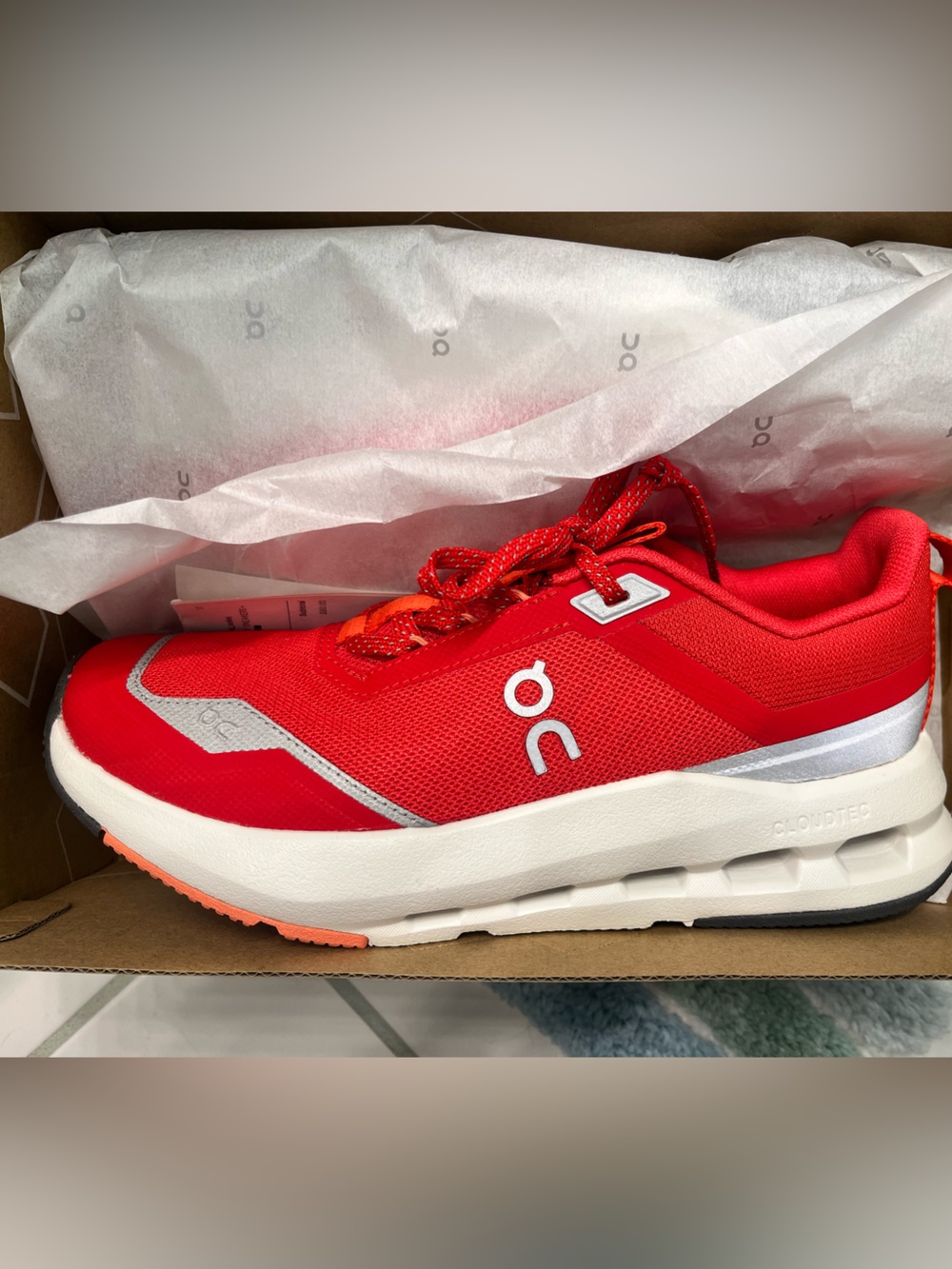 On cloud Running Red Athletic Shoe - Bold Red brand new in box